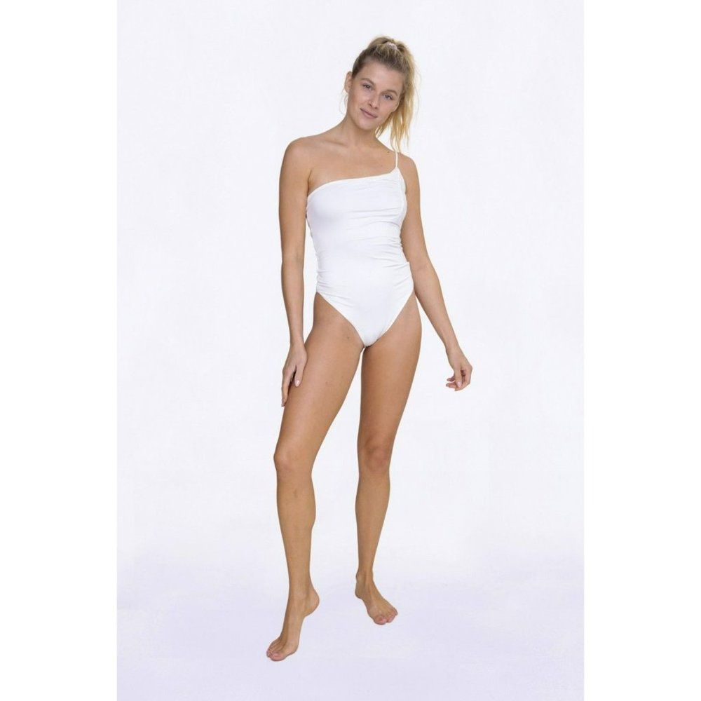 One Shoulder Ruched Bodysuit Off-White